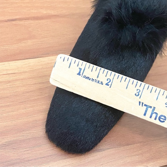 STUART WEITZMAN 5W 47312 Black Calf Hair Fur Slip On Heeled Mules Size 8.5 - Picture 14 of 16